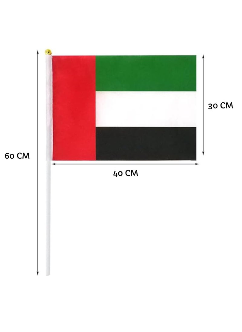 Yuwell 12 Pieces UAE Flag For National Day Celebration Hand Waving Desk Flags 40X30X60CM  - Image 2