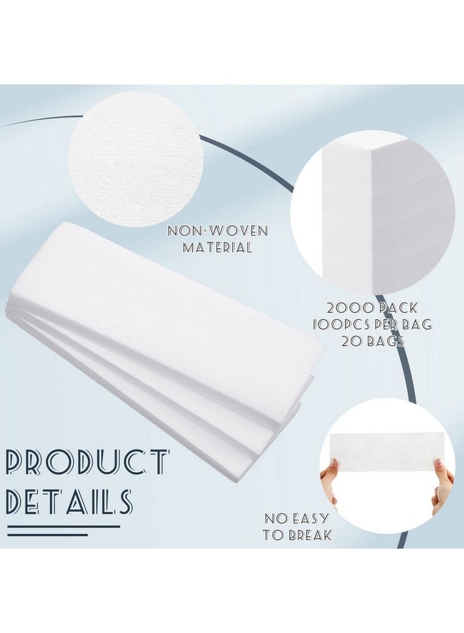 Tudomro Udomro 2000 Pcs Large Wax Strips For Hair Removal 2.8 X 7.9 Inch Non Woven Waxing Strips Body Strips For Waxing Epilating Wax Paper For Women Men Arms Legs Armpit Hair Removal White - Image 4