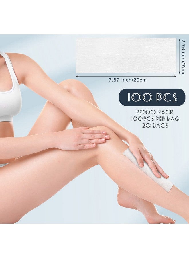 Tudomro Udomro 2000 Pcs Large Wax Strips For Hair Removal 2.8 X 7.9 Inch Non Woven Waxing Strips Body Strips For Waxing Epilating Wax Paper For Women Men Arms Legs Armpit Hair Removal White - Image 3