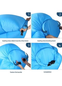 Huitich Portable Inflatable Air Sofa for Outdoor Camping, Travel & Beach Lounging Blue  - Image 2