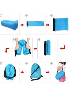 Huitich Portable Inflatable Air Sofa for Outdoor Camping, Travel & Beach Lounging Blue  - Image 3