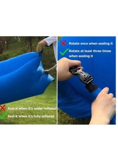 Huitich Portable Inflatable Air Sofa for Outdoor Camping, Travel & Beach Lounging Blue  - Image 5