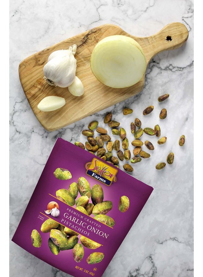 Setton Farms Naturally Seasoned Pistachio Kernels, Garlic Onion, No Shell Pistachios, Certified Non-GMO, Gluten Free, Vegan and Kosher, 5 oz Resealable Pouch - Image 3