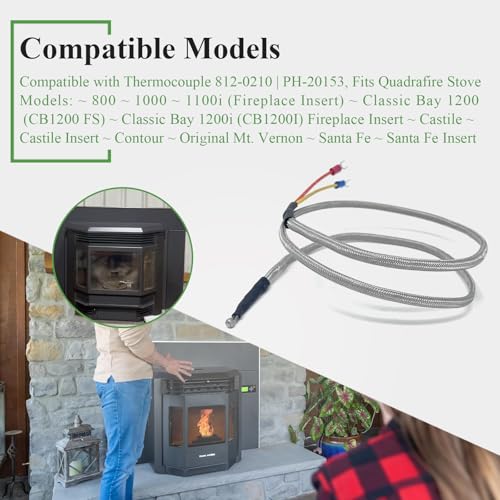 WFCYX 812-1322, 812-4920 Thermocouple Ceramic Protection Tube Cover Fit for QuadraFire Pellet Stove, Compatible with Thermocouple 812-0210, Fits Quadra-Fire 800, 1000, 1100i, 1200, 1200i Pellet Stoves - Image 3