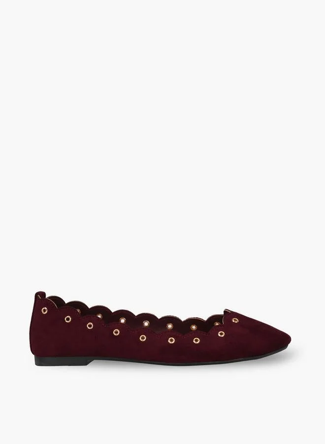Women Rivets Embellished Ballerina Shoes