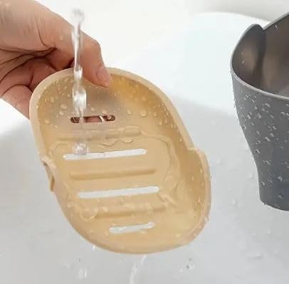 SHOPECOM Creative Cute Soap Dish, Drain Soap Tray Elephant Shaped Soap Holder Soap Rack for Bathroom Multifunctional Soap Storage Rack Kitchen Dining & Bar Fruit Dish Multicolour (Pack of 1) - Image 4