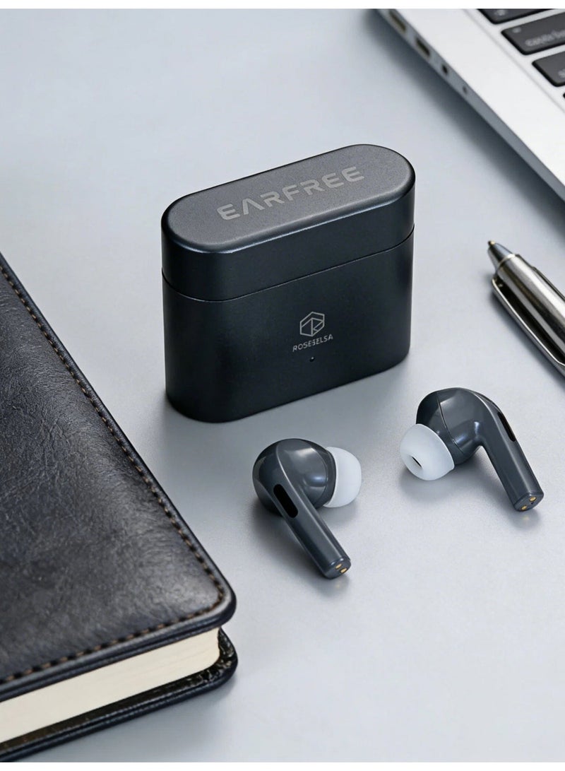 ROSESELSA Earfree i5 true wireless earbuds， Earbuds with Noise Cancellation, TWS Bluetooth Earphones, 48dB ANC Earbuds, 50H Battery, 54ms Gaming Earbuds, Airbuds, In Ear Earbuds, Aluminum Case, LDAC Hi-Res - Image 2