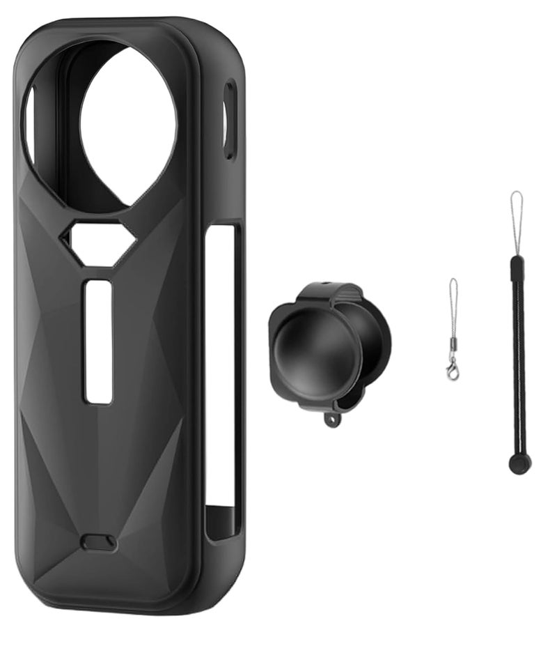 Buildcon 4 Pcs Insta 360 X5 Essential Bundle, Insta 360 X5 Case, Lens Guard and Silicone Cover, Compatible with Insta 360 X5 Camera for Adventure Travel and Vlogging - Image 1