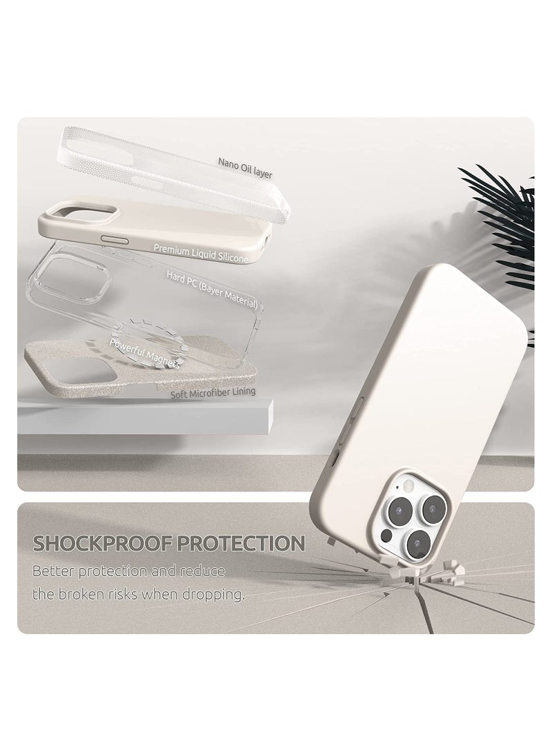 حافظة مغناطيسية مصممة لجهاز iPhone 14 Pro Max بحجم 6.7 بوصة (2022)، متوافقة مع MagSafe، حافظة هاتف من السيليكون السائل لجهاز iPhone 14 Pro Max - Image 4