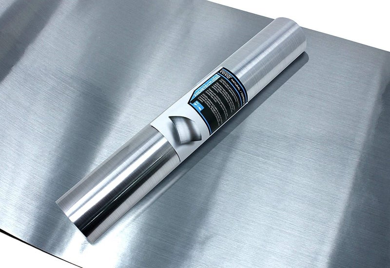 VViViD Brushed Stainless Steel Natural Texture Architectural Adhesive Vinyl 65 Feet x 158 Inches Roll - Image 2