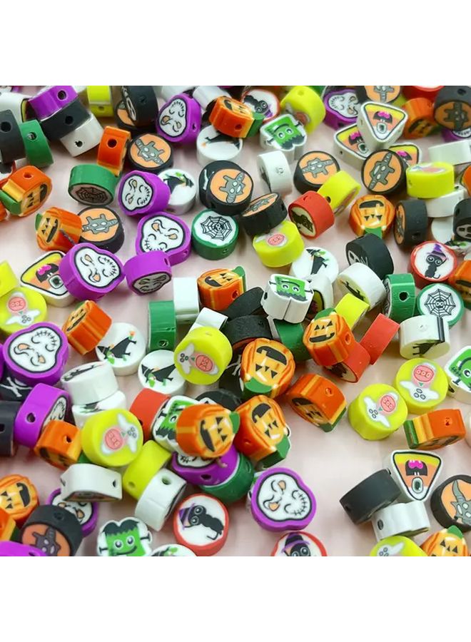 Halloween Style 01 Soft Clay Beads 50pcs DIY Jewelry Making Kit For Bracelets Necklaces - Image 1