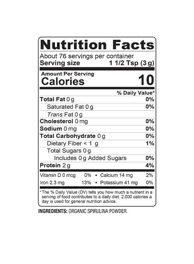 BareOrganics مسحوق سبيرولينا (خام - عضوي)، 8 أونصة (عبوة من 1) - Image 2