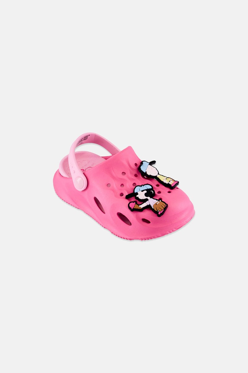 Peanuts Kids Girl Peanuts Slingback Clogs, Pink - Image 1