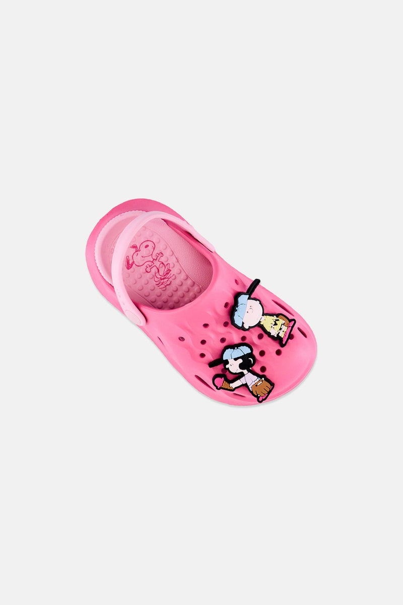 Peanuts Kids Girl Peanuts Slingback Clogs, Pink - Image 3