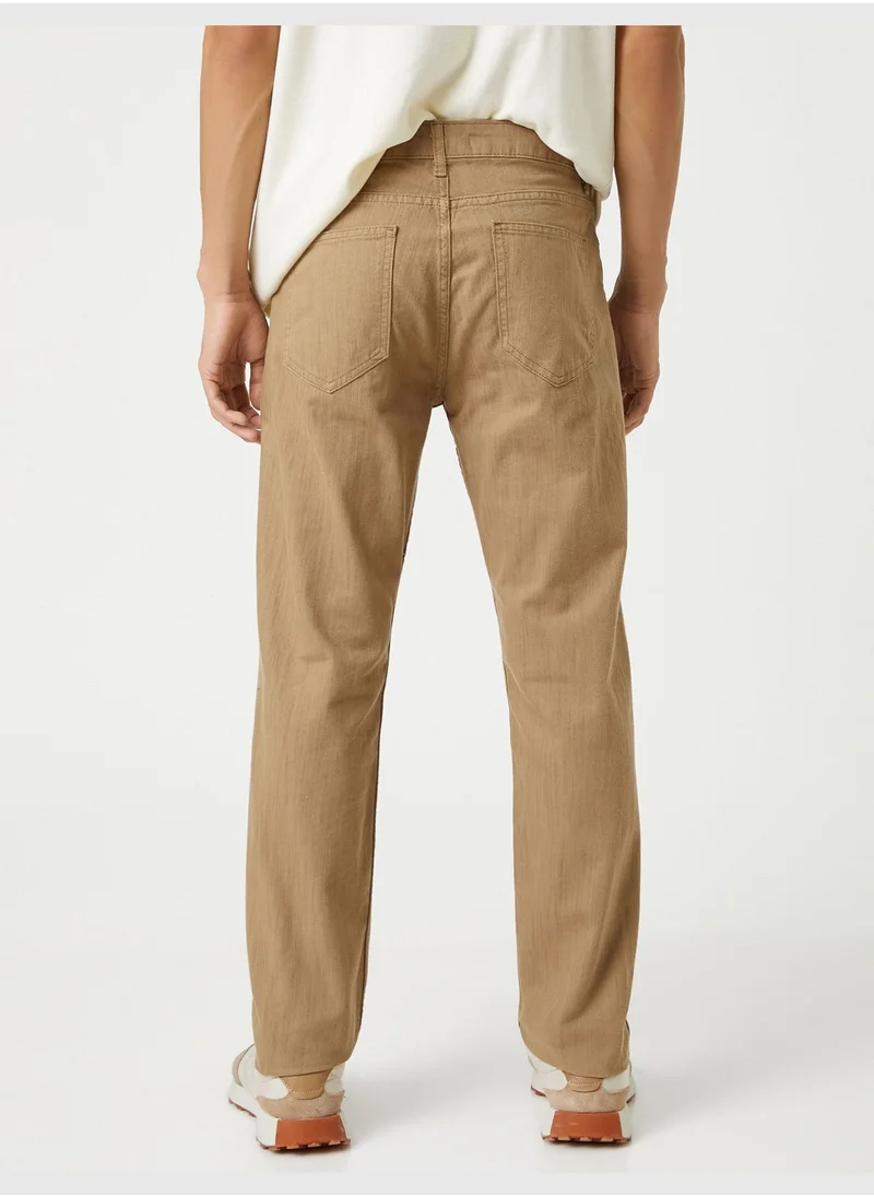 كوتون Basic Trousers Buttoned Pocket Detailed