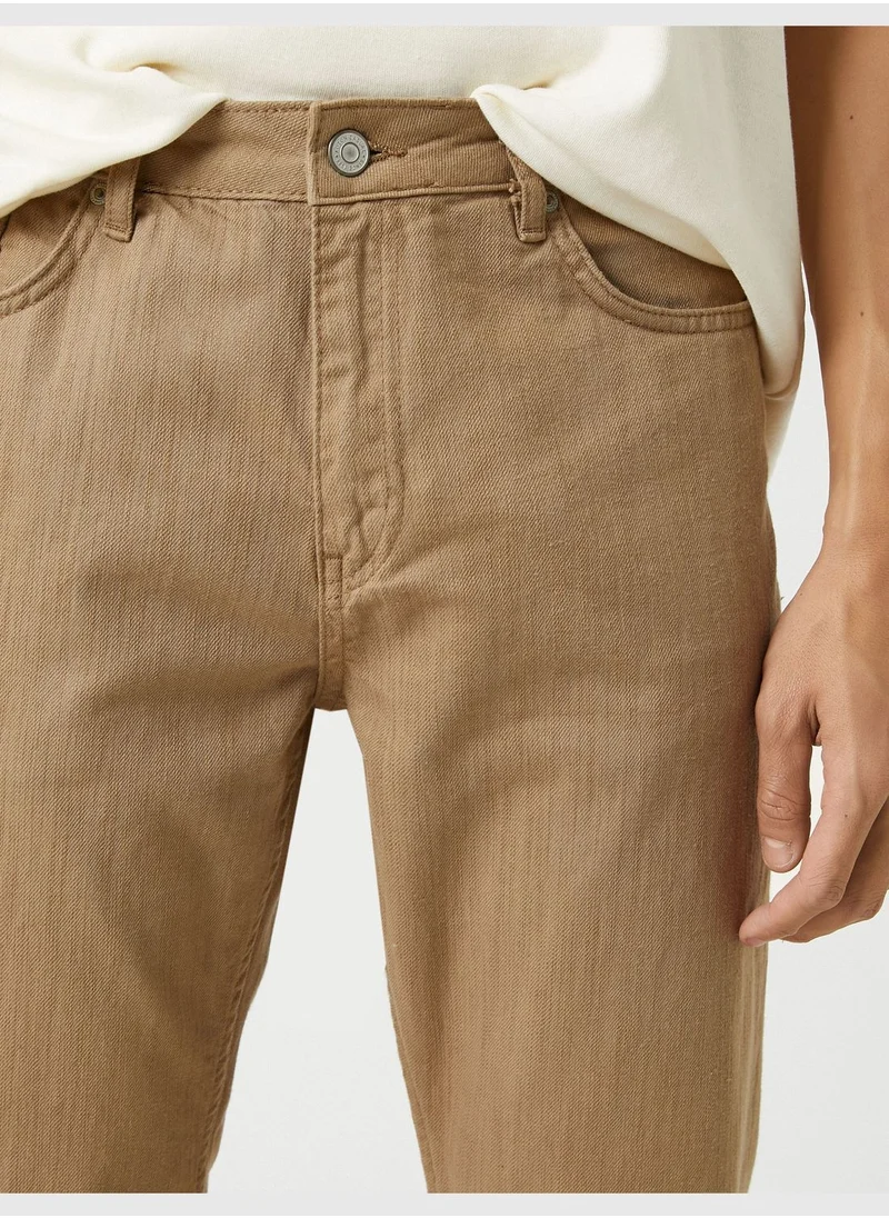 كوتون Basic Trousers Buttoned Pocket Detailed