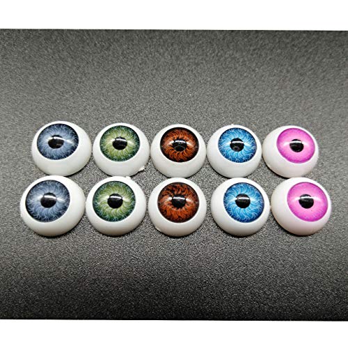 TIHOOD 100pcs/box 12mm Doll Eyeballs Half Round Acrylic Eyes for DIY Doll Bear Crafts Halloween - Image 3
