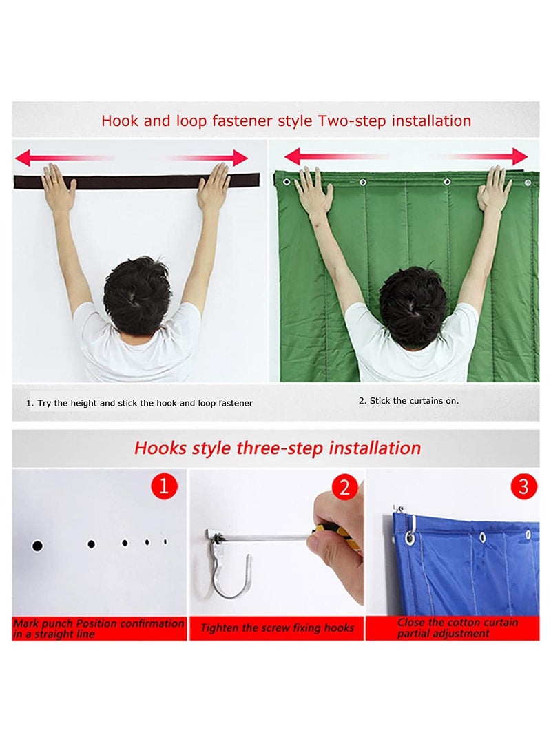 SYOSI - Home Thermal Insulated Door Curtain Winter Doorway Cover Drape Screen Heavy Duty Soundproof Barrier Tapestry Blanket, Windproof Waterproof Warm Cold Protection Living Room (W31.49*H82.68 in/80*210cm) - Image 1
