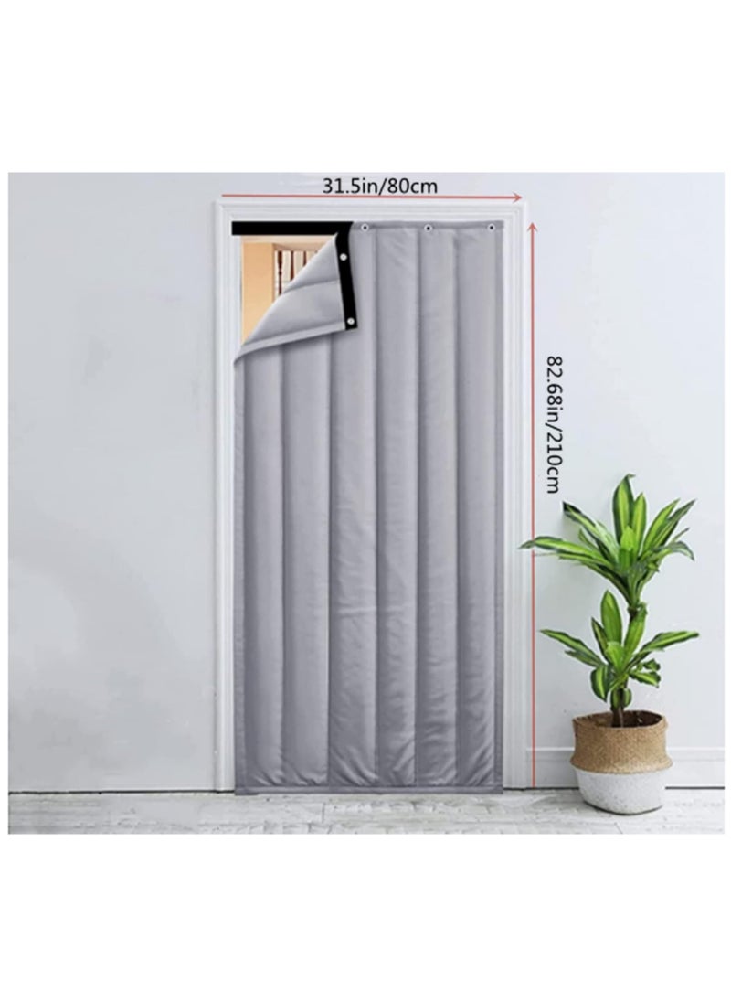 SYOSI - Home Thermal Insulated Door Curtain Winter Doorway Cover Drape Screen Heavy Duty Soundproof Barrier Tapestry Blanket, Windproof Waterproof Warm Cold Protection Living Room (W31.49*H82.68 in/80*210cm) - Image 1