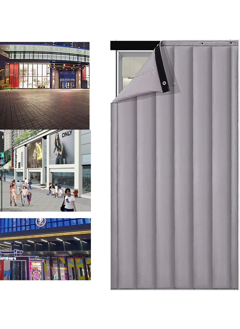 SYOSI - Home Thermal Insulated Door Curtain Winter Doorway Cover Drape Screen Heavy Duty Soundproof Barrier Tapestry Blanket, Windproof Waterproof Warm Cold Protection Living Room (W31.49*H82.68 in/80*210cm) - Image 1
