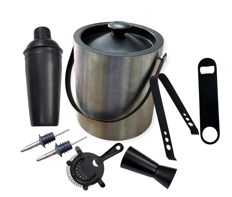 Proniks Stainless Steel Insulated Ice Bucket with Opener and Ice Tong and peg Measure and 15Liter Keeps Ice Cold for 6h Great bar Tools for Home Hotelbar AccessoriesMini barWine in Multi Colour - Image 1