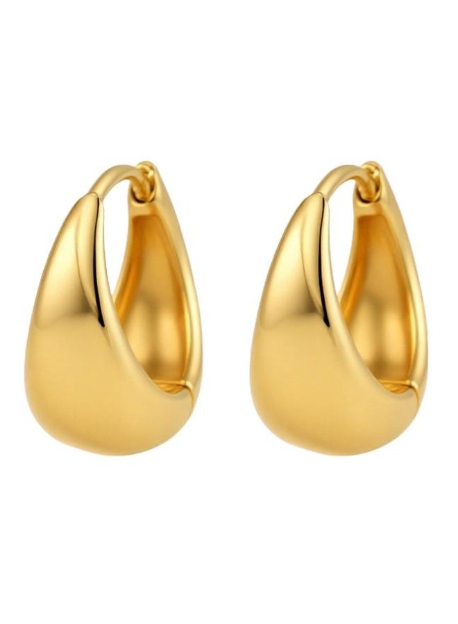 AMETOER 18k Gold Plated High-end Double-sided Women's Non-fading Stainless Steel Polished Ear Clips - Image 1