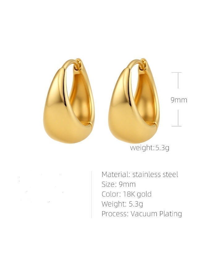 AMETOER 18k Gold Plated High-end Double-sided Women's Non-fading Stainless Steel Polished Ear Clips - Image 4