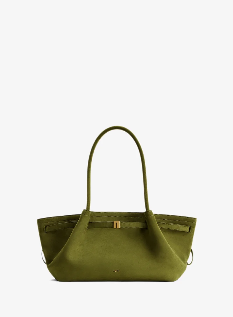 Jw Pei Olive Green Hana Wide Faux Suede Tote Bag for Women | Best Price UAE