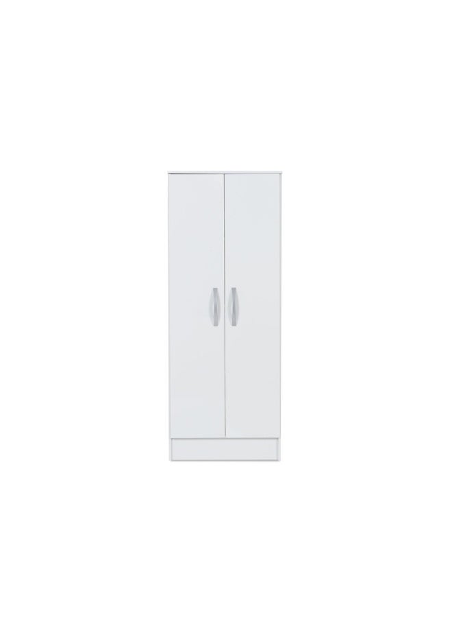 Pan Home 2 Door Wardrobe | White | 51 x 39 x 129 cm, 015DEM0800029 - Image 2