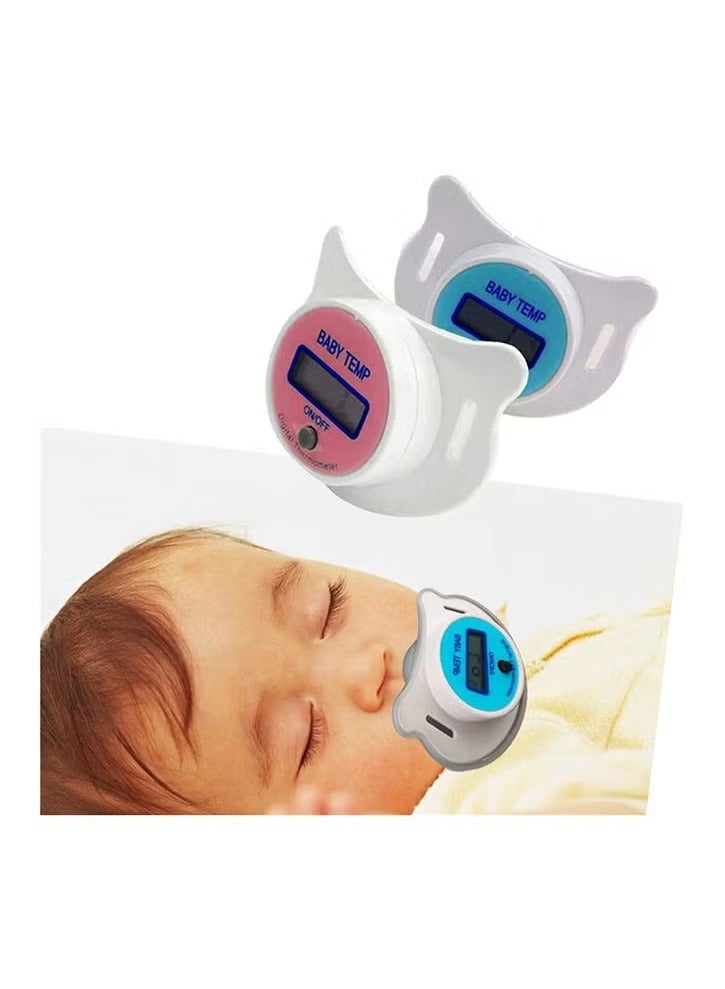 Goolsky High Accuracy Thermometer LCD Display Shaped Thermometer Pacifier Babies's Heating Fever Monitor Gauge Blue Digital Thermometer for Baby Oral Mouth Temperature Measuring Blue Nipple - Image 5