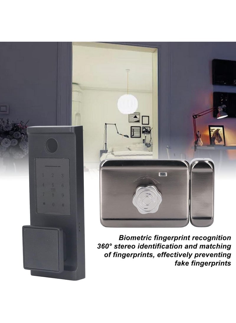 GGOOT Smart Door Lock, Electronic Keyless Entry Door Lock, Biometric Fingerprint Recognition Function Support Password Fingerprint ID Card Unlock APP Control for Home, Office, Hotel - Image 3