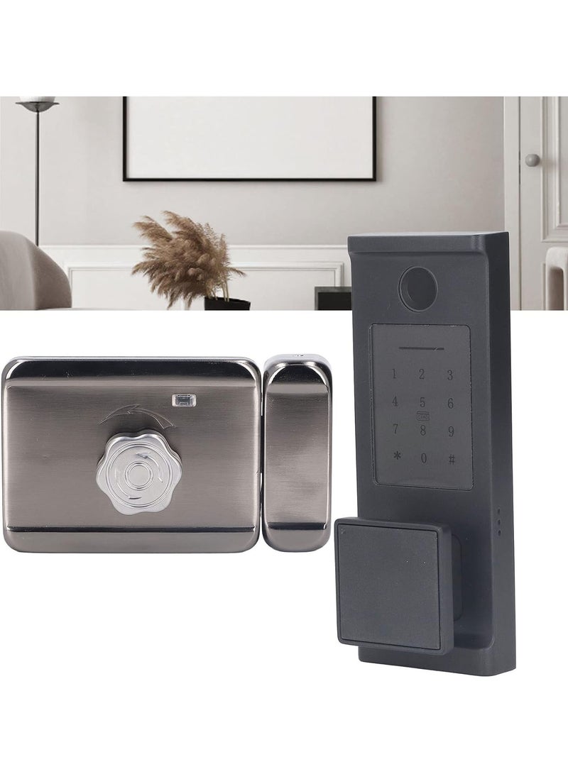 GGOOT Smart Door Lock, Electronic Keyless Entry Door Lock, Biometric Fingerprint Recognition Function Support Password Fingerprint ID Card Unlock APP Control for Home, Office, Hotel - Image 5