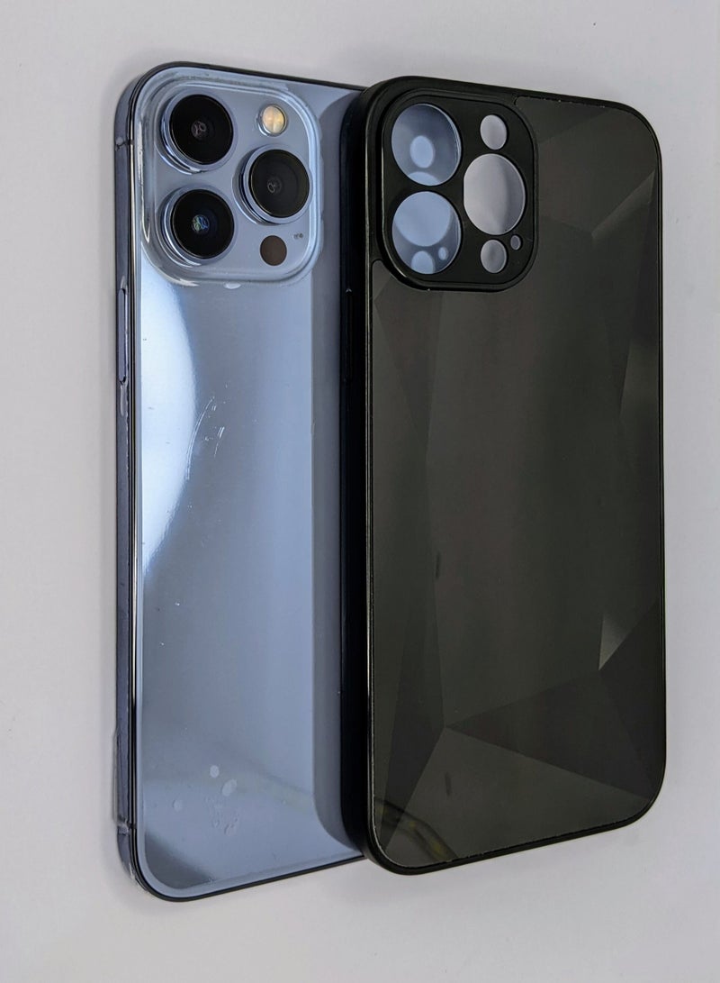 HEXABEX iPhone 13 Pro Case, Protective Bling Mirror Diamond Phone Cover Case for iPhone 13 Pro Black - Image 2