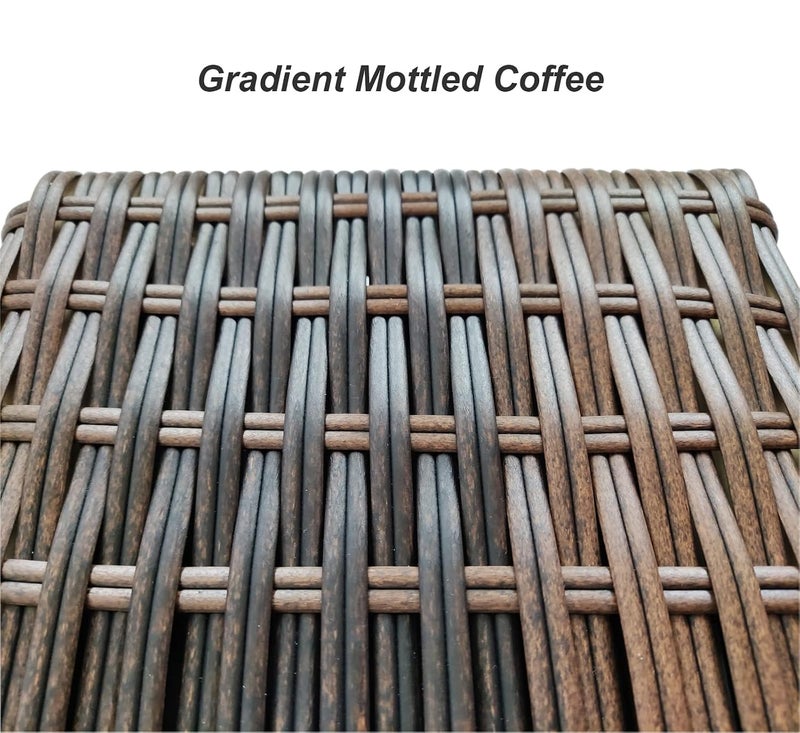 Feyart Double Stranded PE Rattan Strip for Outdoor Rattan Furniture Repair, 8.5mm Plastic Wicker for Patio Furniture Restore, 500g/55m Long (Mottled Coffee) - Image 2