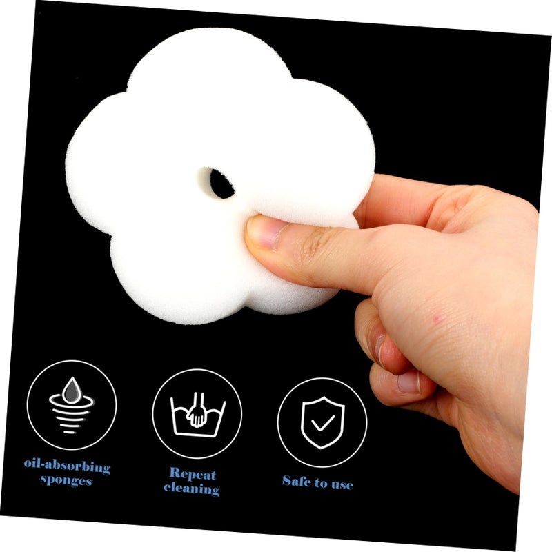 High Efficiency Hollow Flower Oil Absorption Sponges for Swimming Pools and Hot Tubs Bathtub Cleaning Oil Removal 2 Pack - Image 5