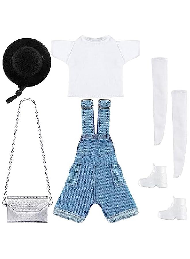Arabest Doll Clothes 12 Inch Doll Accessories Casual Wear Clothes Outfits with Shoes Socks Hat Bag Top Jumpsuit Set Gift(Light)  - Image 1