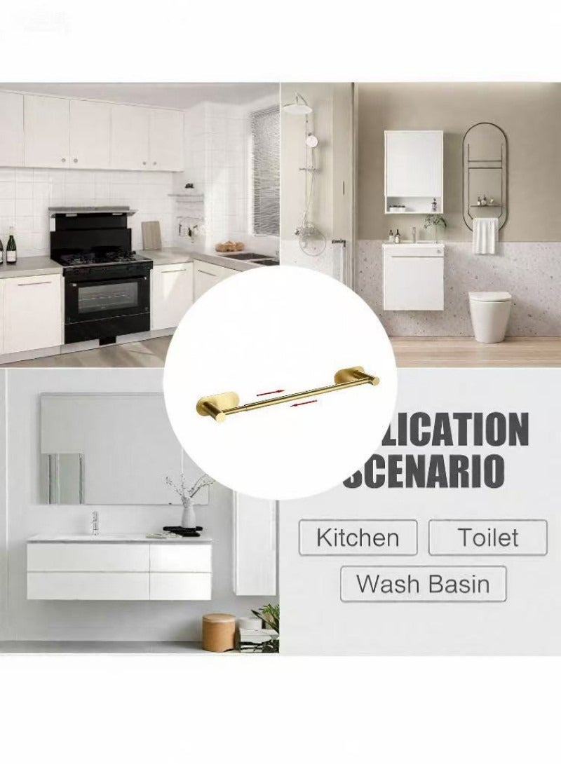 Bathroom Towel Bar, Scalable Stainless Steel Towel Rack, Wall Mounted Nonporous Towel Rack, Adjustable 16.9 to 25.6 Inches, Modern Home Decor，Perfect for Bathroom, Kitchen, Closet and Laundry Room，Gold. - Image 5