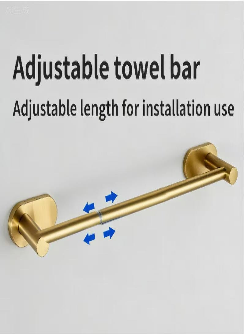 Bathroom Towel Bar, Scalable Stainless Steel Towel Rack, Wall Mounted Nonporous Towel Rack, Adjustable 16.9 to 25.6 Inches, Modern Home Decor，Perfect for Bathroom, Kitchen, Closet and Laundry Room，Gold. - Image 4