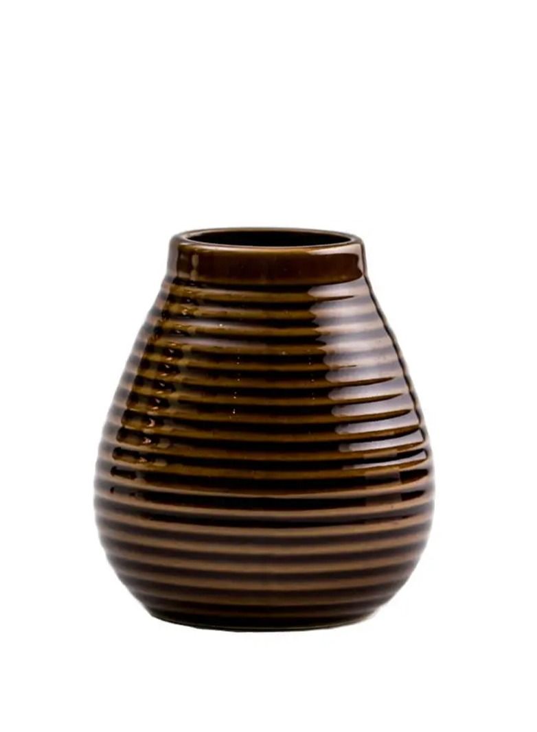 تيلاند وعاء متين أنيق من السيراميك القرع 350 مل بني داكن - Image 1