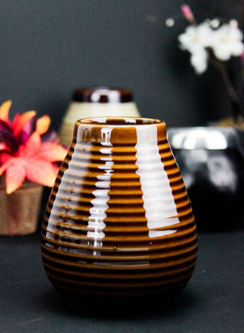 تيلاند وعاء متين أنيق من السيراميك القرع 350 مل بني داكن - Image 3