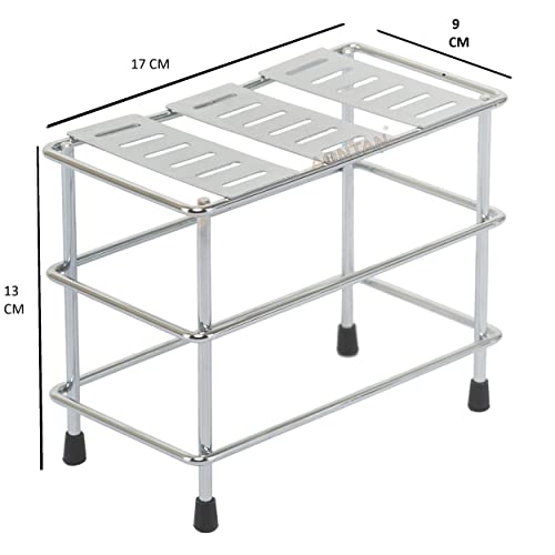 Aontan Enterprise Stainless Steel Spoon Stand Holder Cutlery Rack For Kitchen & Dinning Table Cutlery Set (Pack Of 1 Without Spoon, Tiered Shelf) - Free Standing - Image 2