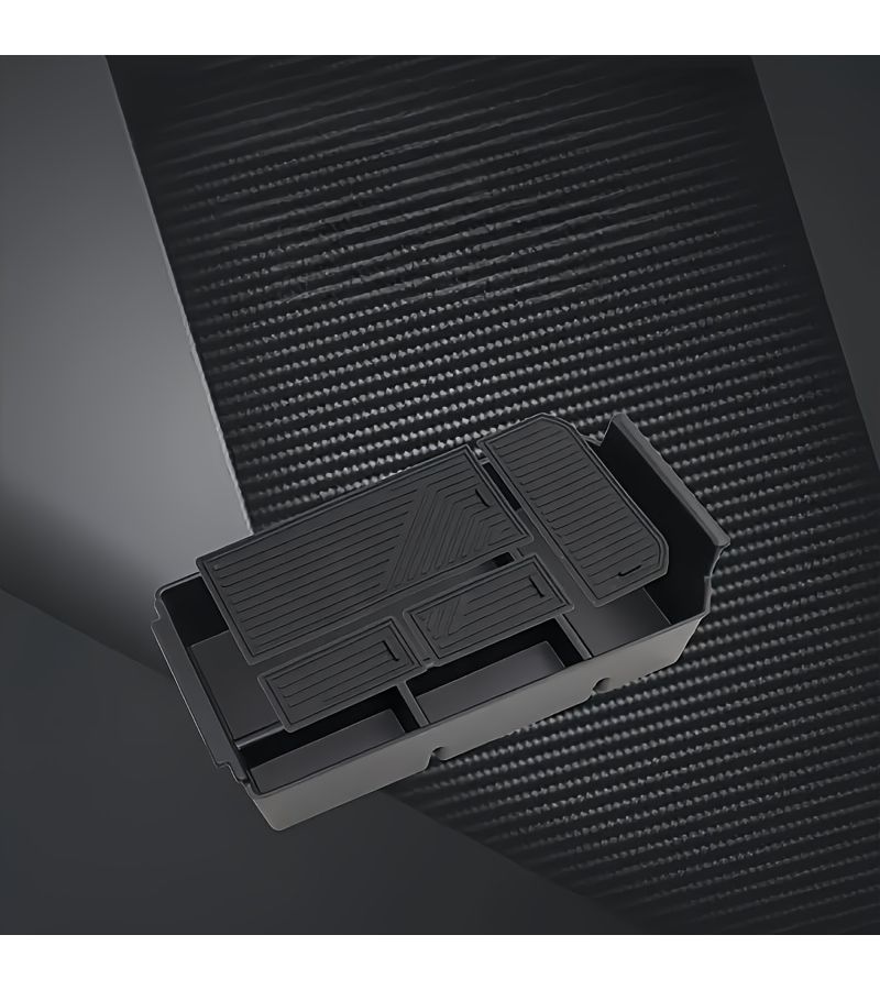 صندوق مسند ذراع مدمج أسود لسيارة Jaecoo J7 PHEV مع حامل هاتف وحامل أكواب - Image 4