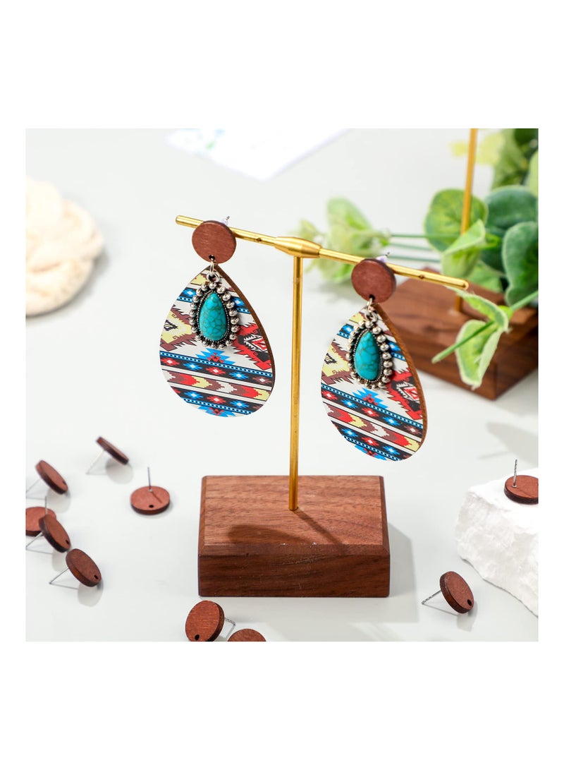 100 Pairs of Walnut Wood Flat Earring Posts with Rubber Bullet Backs - DIY Round Wooden Earring Pin Studs for Jewelry Making Supplies for Women - Image 4