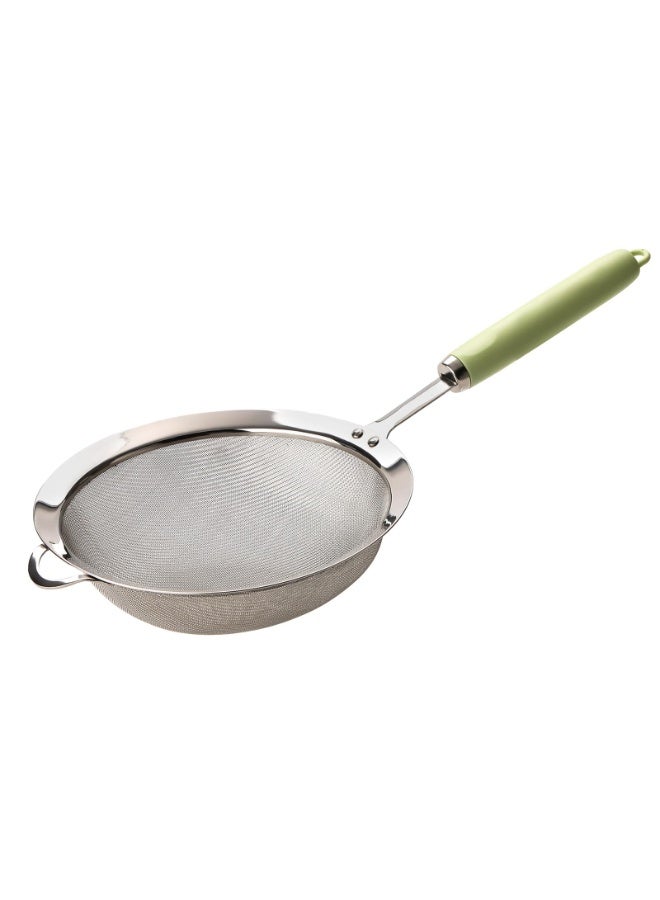Luckam Stainless Steel Strainers Fine Mesh Sieve for Baking, Metal Strainer with Reinforced Silicone Handle, Durable and Efficient Fine Mesh Sifter for Kitchen, Small Colanders for Sifting (DIA 7.1") - Image 1