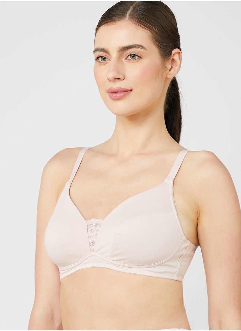 Marks & Spencer 3 Pack Cotton & Lace Non Wired Full Cup Bra  - Image 4