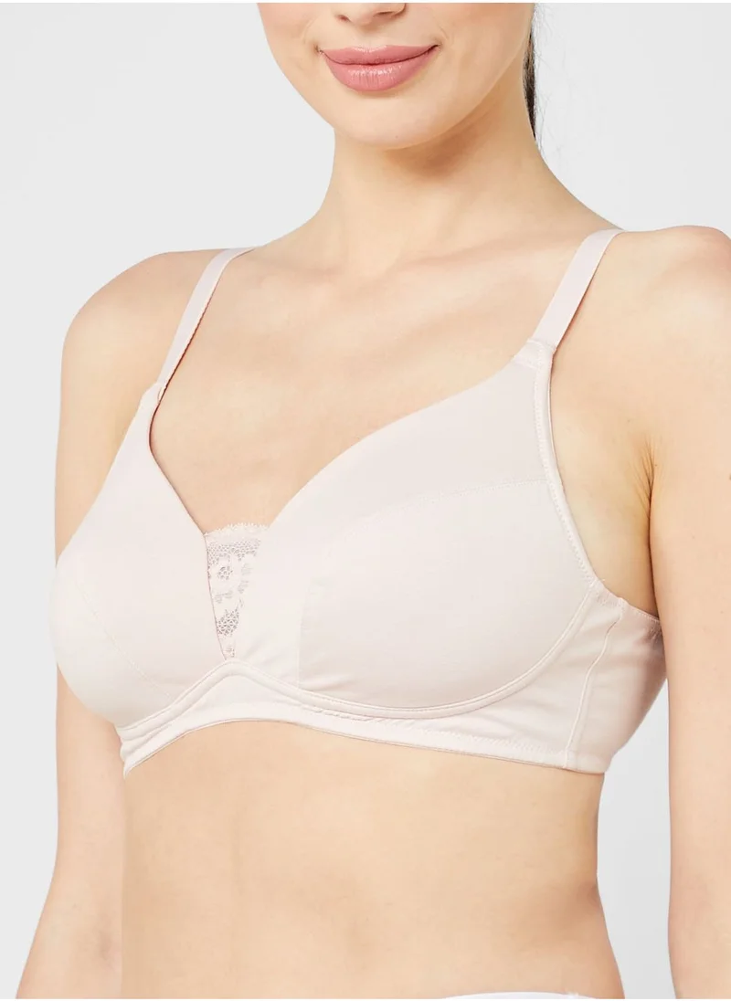 Marks & Spencer 3 Pack Cotton & Lace Non Wired Full Cup Bra