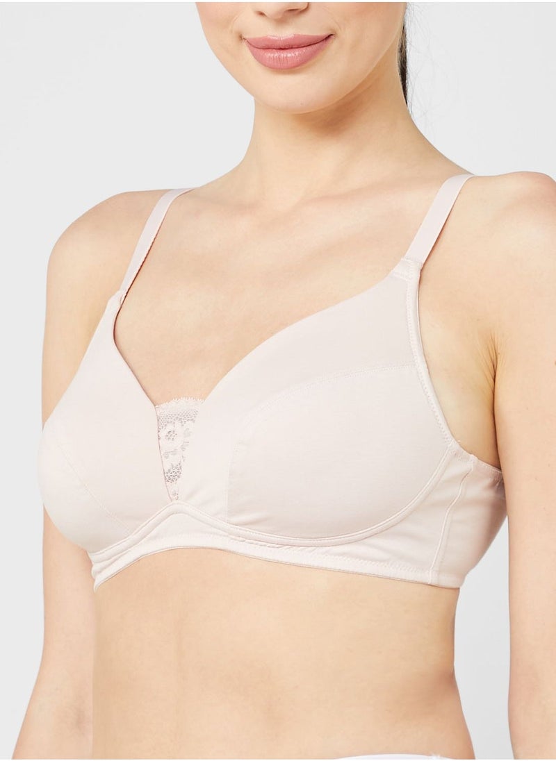 Marks & Spencer 3 Pack Cotton & Lace Non Wired Full Cup Bra  - Image 2