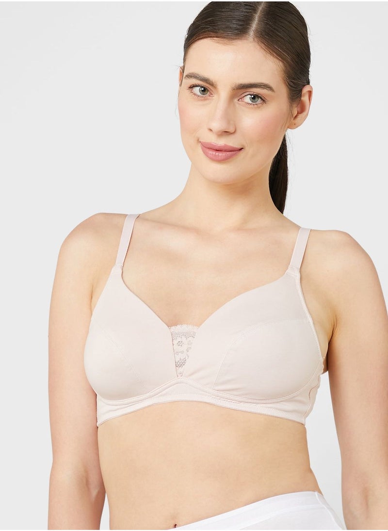 Marks & Spencer 3 Pack Cotton & Lace Non Wired Full Cup Bra  - Image 1