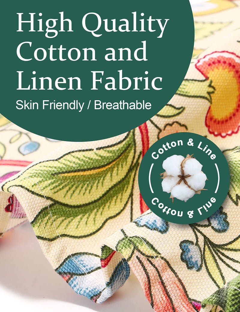 APRONNER Cotton Linen Baking Plus Size Aprons for Women with Pockets Kitchen Cooking Yellow Flowers - Image 4