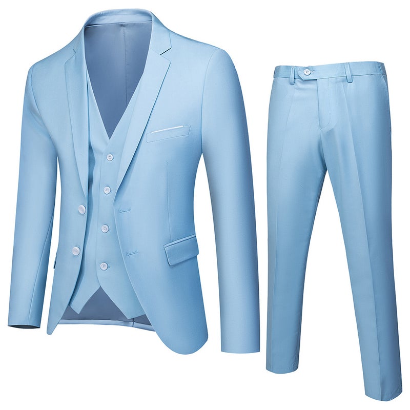 Double Buckle Suit Suit Men'S Korean-Style Slim Fit Wedding Bridegroom Business Casual Suit Men - Image 3